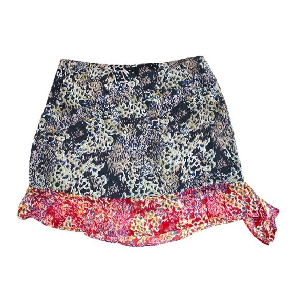 ASOS Reclaimed Vintage Plus Asymmetric Hem Skirt in Multi Animal Print - Size 20 - Picture 8 of 9